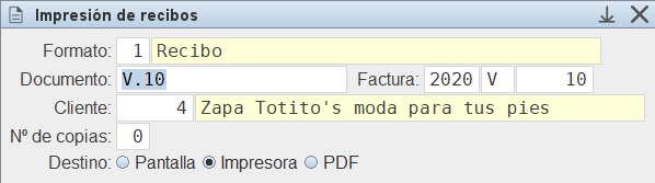 Impresin de
                                Recibos