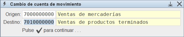 Cambio Cuentas
                                  Movimiento