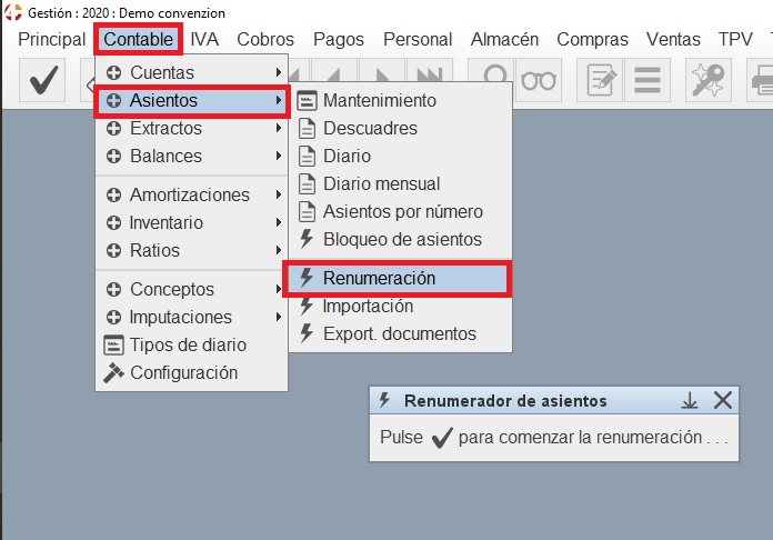 Reenumeracin de
                                  Asientos