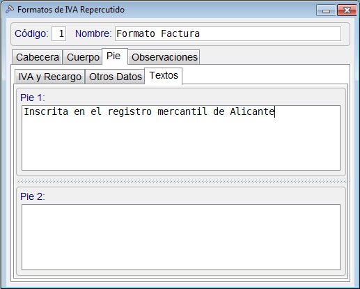 Formati IVA Repercutido
                                  Textos