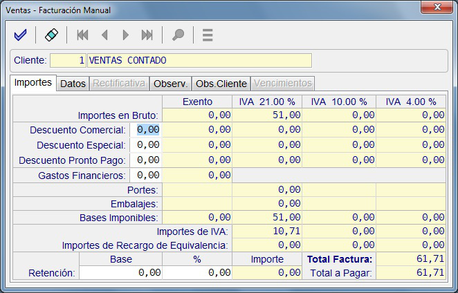 Facturacin Datos