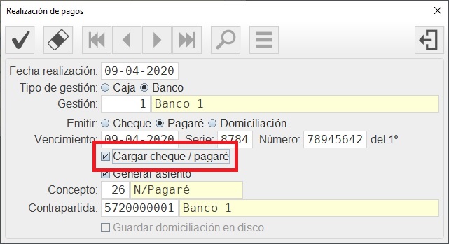 Cargo pagar en
                                pago