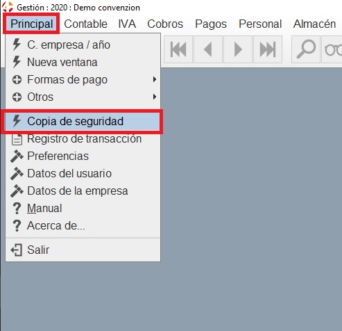 Principal Copia de
                                  Seguridad
