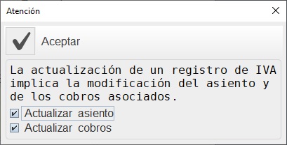 Registro de IVA Actualizar
                                  Forma Pago